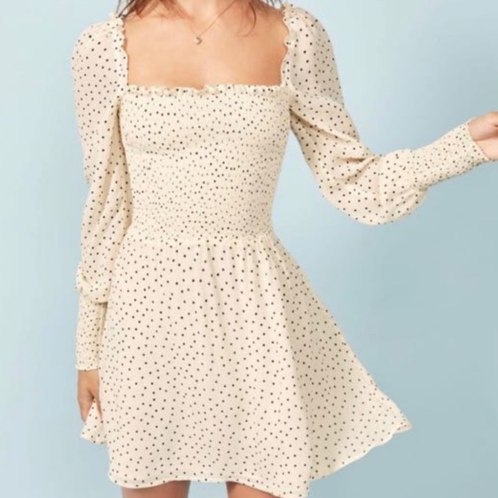 Reformation Kelli Dress in Pepper Polka Dot